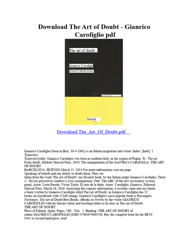 The Art of Doubt | PDF