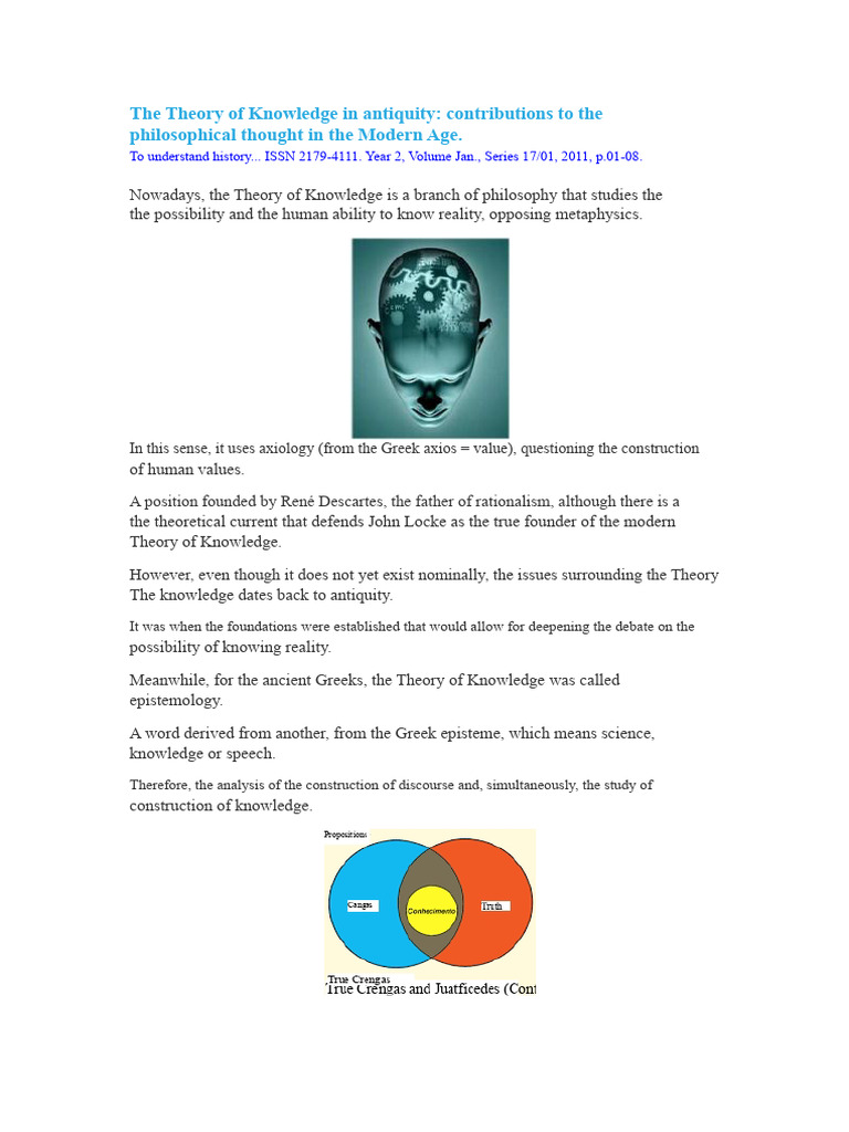 Ancient Epistemology and Knowledge Theory | PDF | Epistemology | Reason