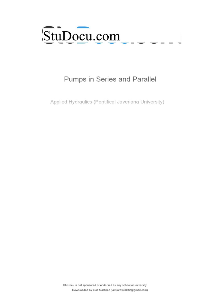 Series and Parallel Pump Systems Explained | PDF | Pump | Fluid Mechanics