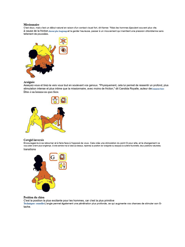 Positions sexuelles pour prolonger le plaisir | PDF | Rapport sexuel ...