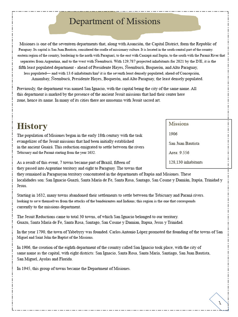 Department of Missions | PDF