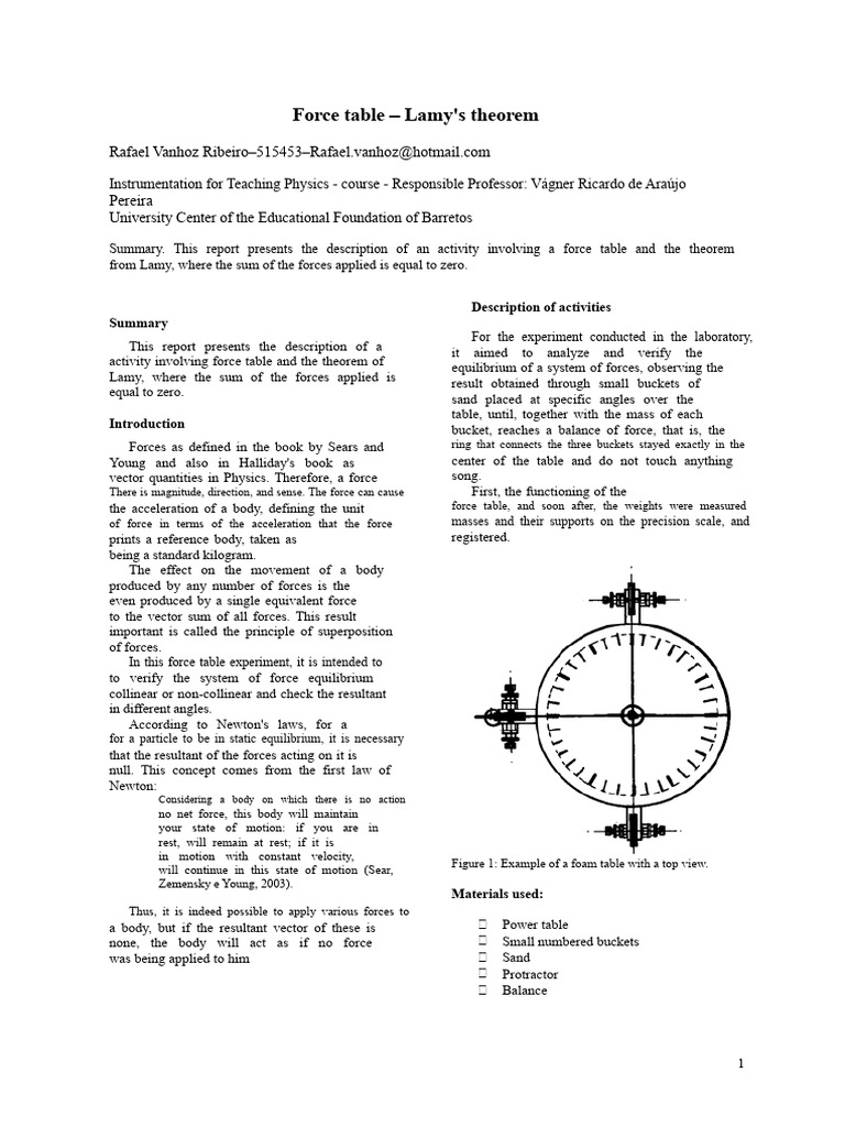 Report - Power Table | PDF | Force | Quantity
