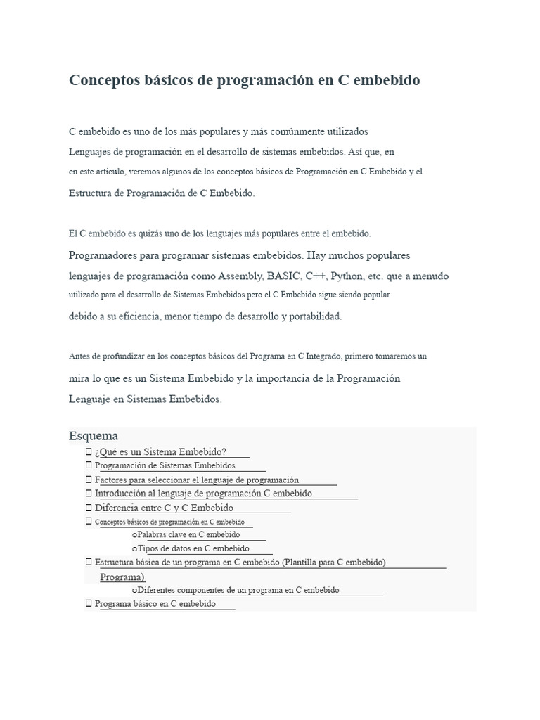 Introducción a C Embebido | PDF | C (lenguaje de programación ...
