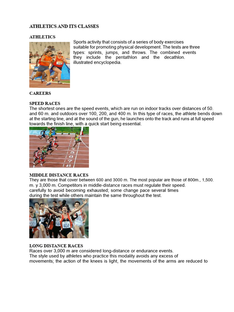 Athletics and Its Classes | PDF | Track And Field | Individual Sports