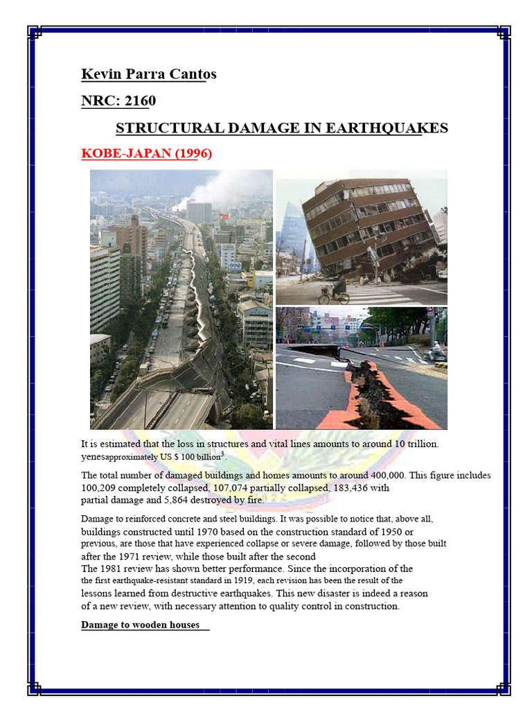 Earthquake Structural Damage Analysis | PDF | Fracture | Beam (Structure)