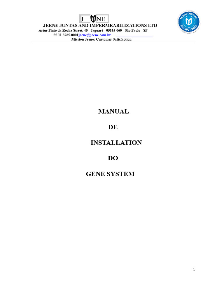 Jeene System Installation Manual | PDF | Adhesive | Concrete