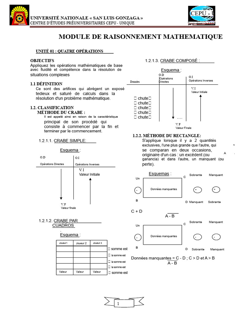 Méthodes de Raisonnement Mathématique CEPU | PDF | Mathématiques ...