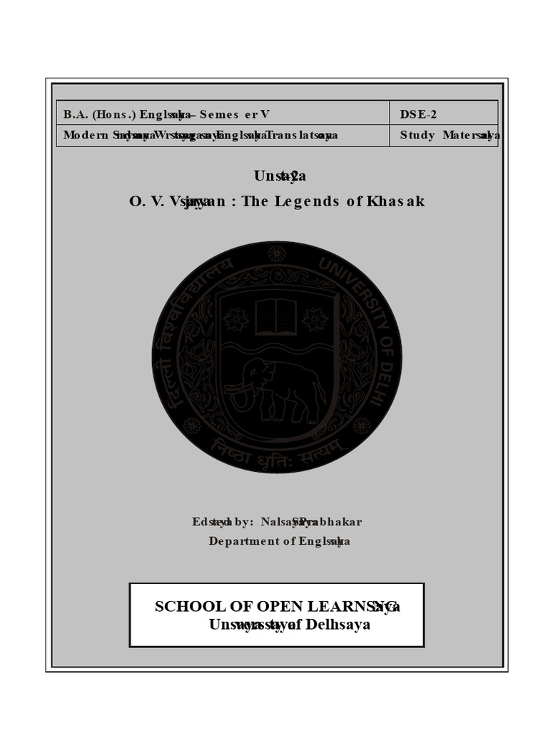 Analisis Legenda Khasak oleh O.V. Vijayan | PDF
