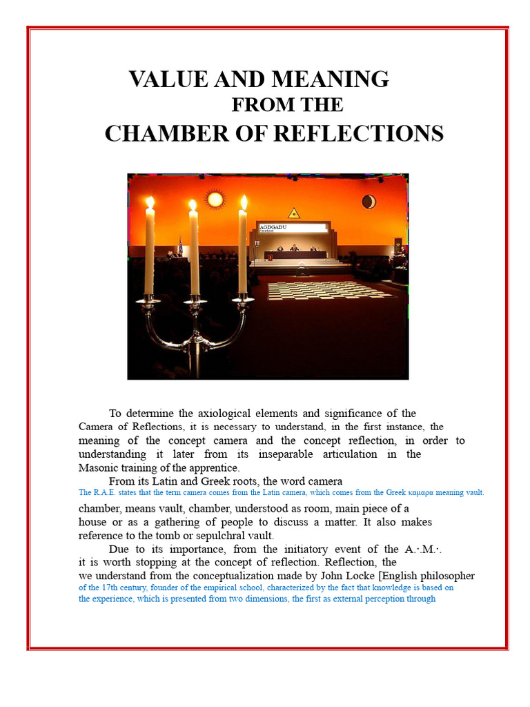 Value and Meaning of The Chamber of Reflections | PDF | Experience ...