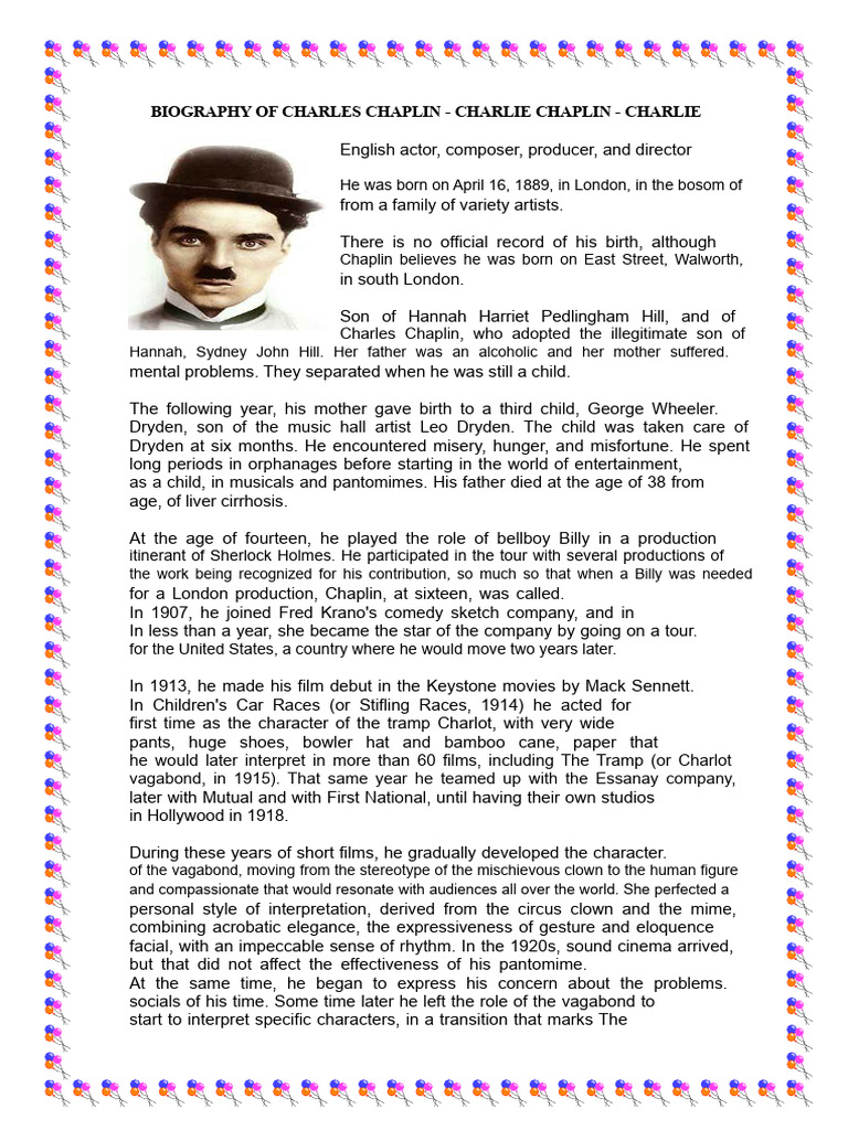 Charles Chaplin: Life and Legacy | PDF | Charlie Chaplin