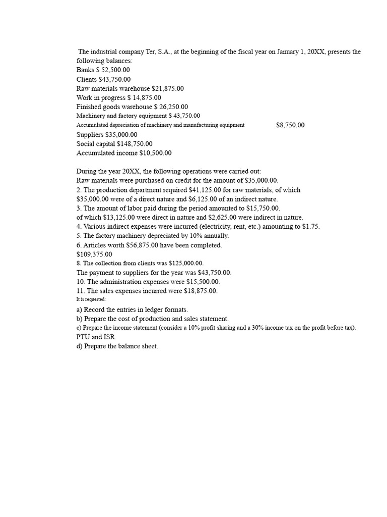 Ter S.A. Financial Statements Overview | PDF | Expense | Depreciation
