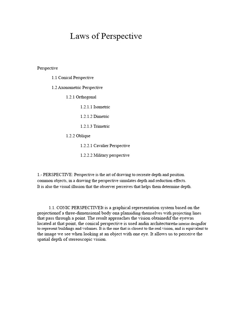 Laws of Perspective. | PDF | Cartesian Coordinate System | Perspective ...