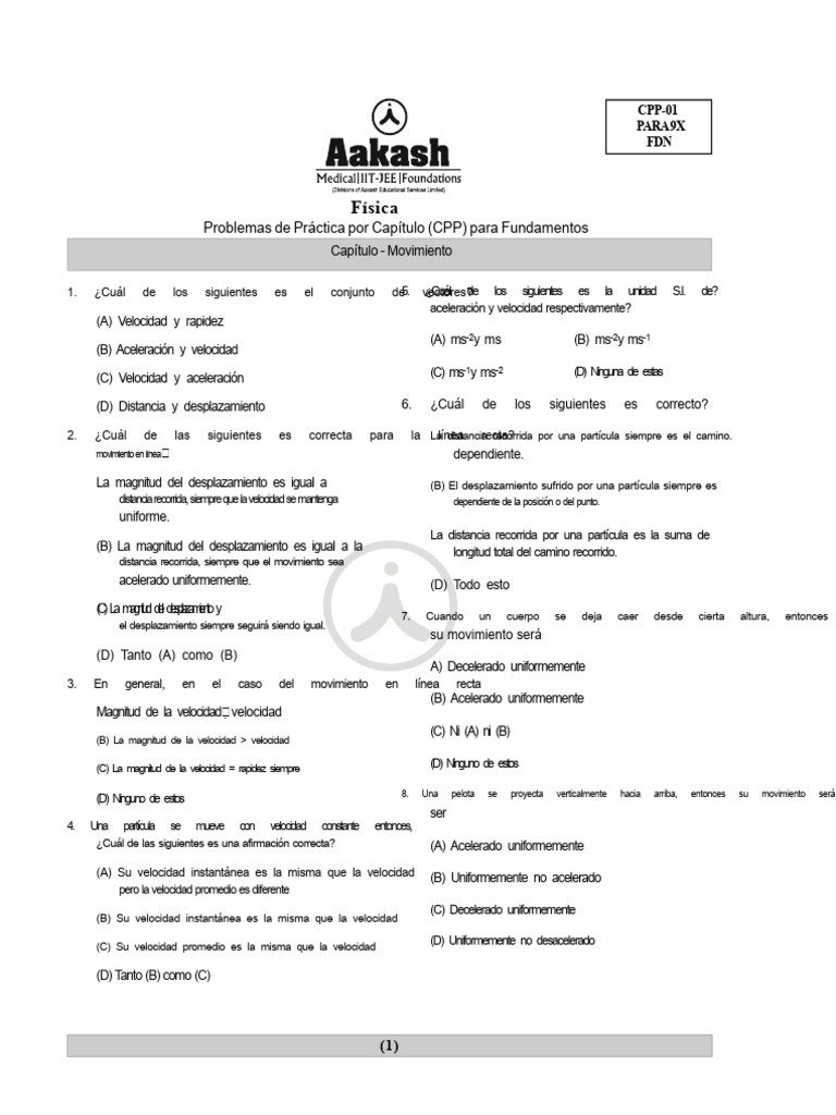 Aakash Movimiento CPP | PDF | Aceleración | Velocidad