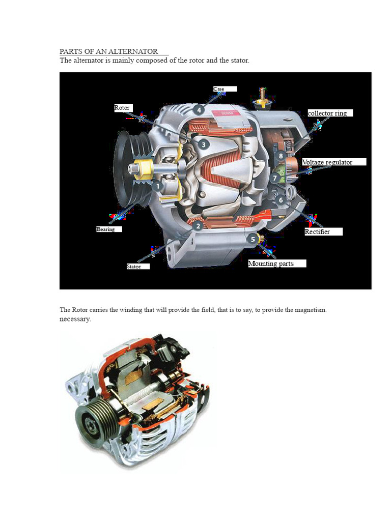 Parts and Function of an Alternator | PDF | Rectifier | Diode