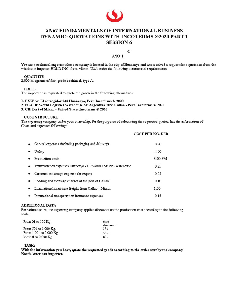 International Business Quotation Guide | PDF | Cargo | Warehouse