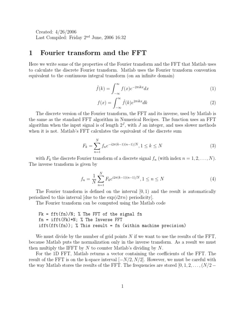 Fourier Transforms | PDF | Fast Fourier Transform | Fourier Transform
