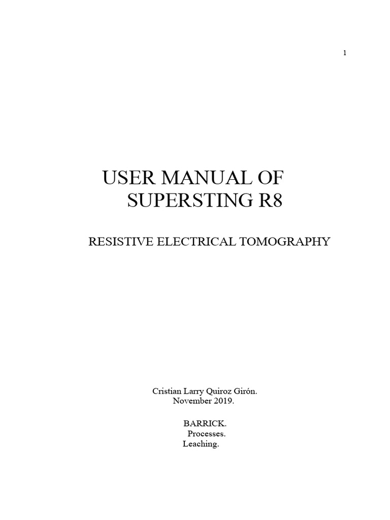 SuperSting R8 User Manual | PDF | Electrode | Tablet Computer