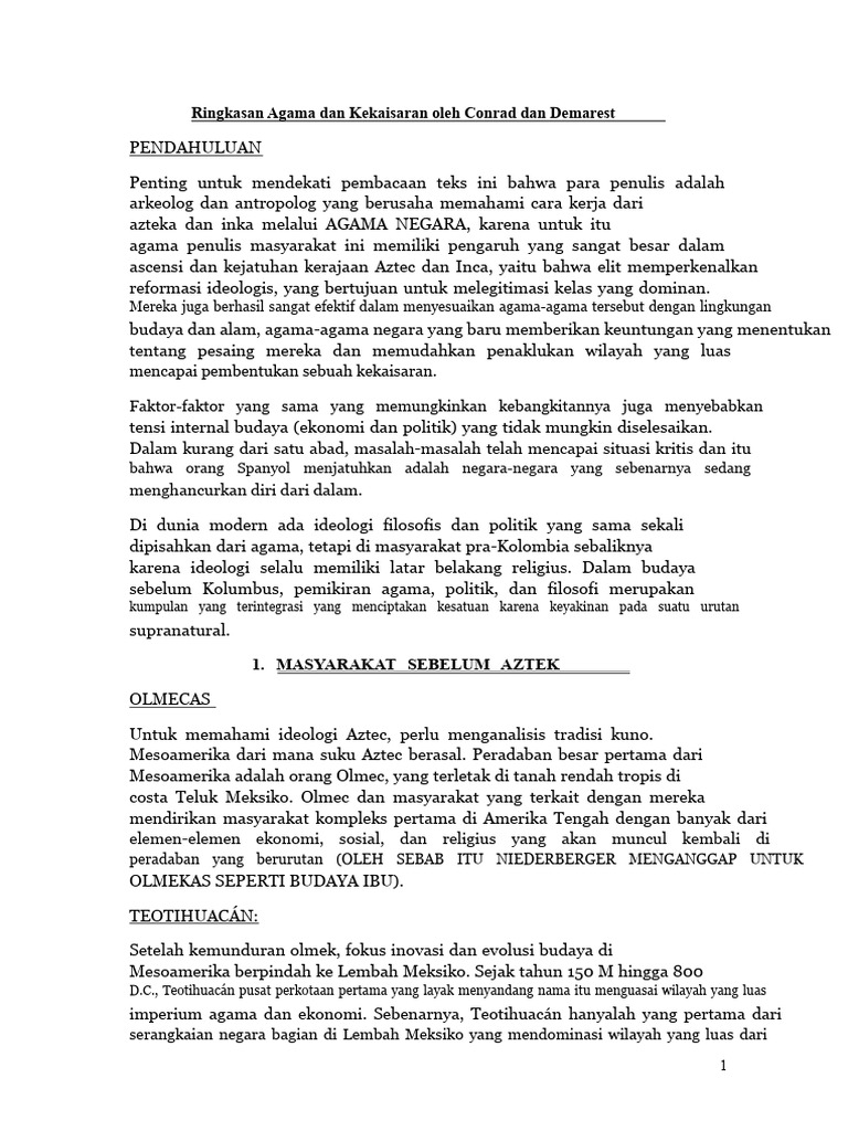 CONRAD DAN DEMAREST Ringkasan Agama Dan Kekaisaran | PDF