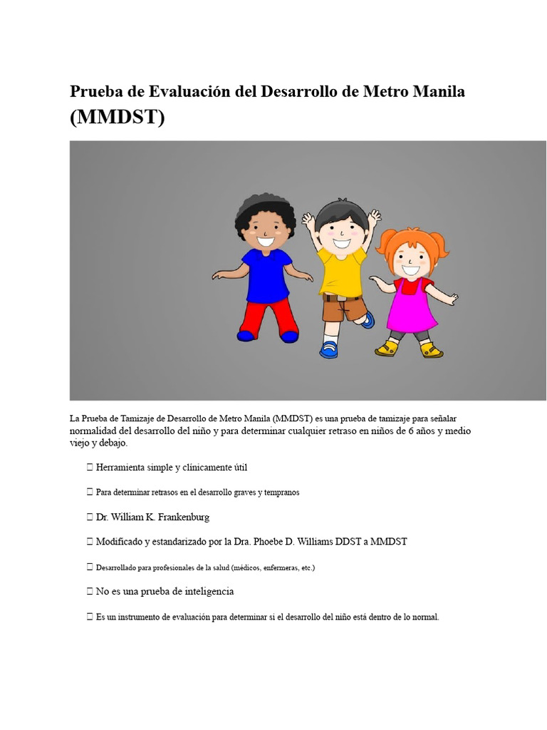 Prueba MMDST para Evaluar Desarrollo Infantil | PDF