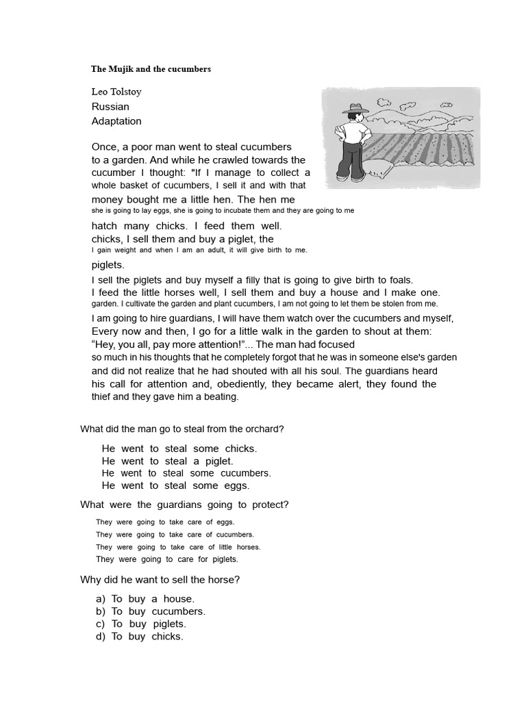 The Mujik and The Cucumbers Fable | PDF