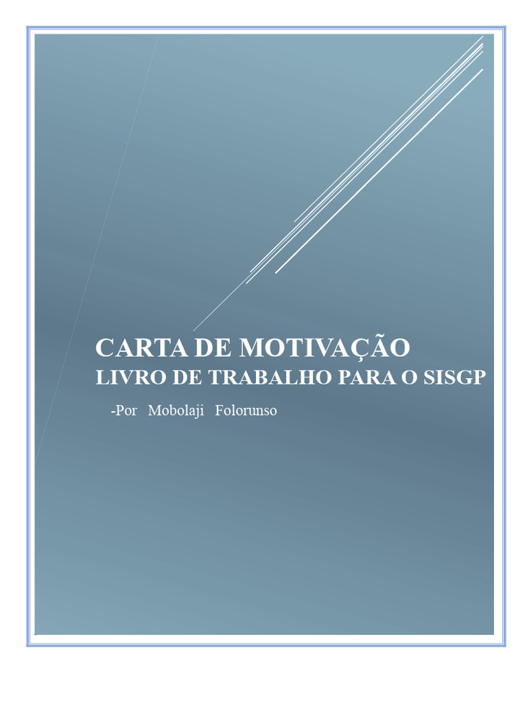 Guia para Carta de Motivação SISGP | PDF | Liderança | Motivacional