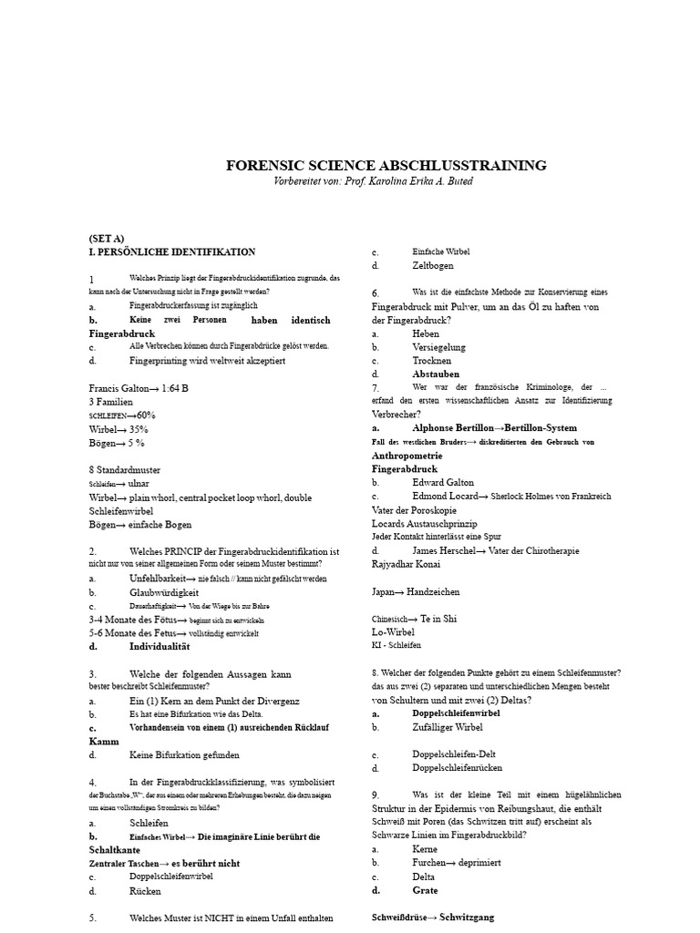Dez2022 FC Forensisch Von Prof. Buted Antwortschlüssel | PDF
