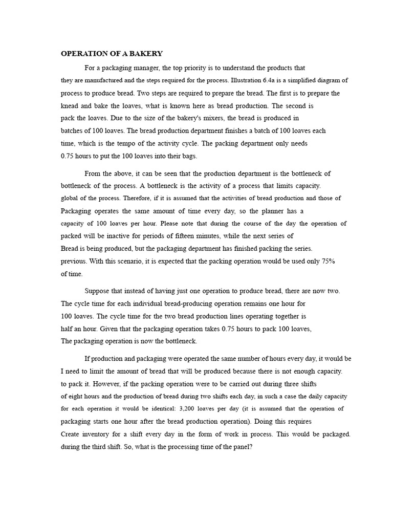 Operation of A Bakery | PDF | Buffet | Bus