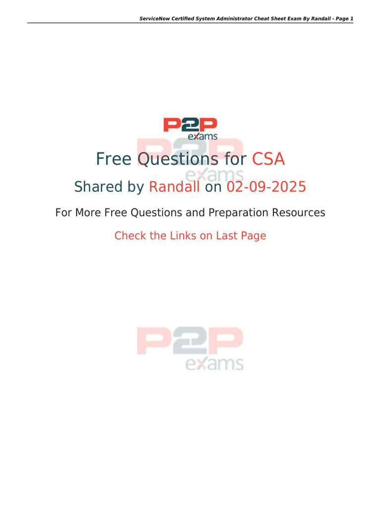 ServiceNow CSA Exam Cheat Sheet | PDF | Software Development ...