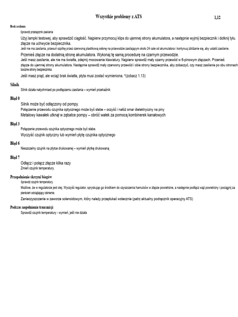 Wszystkie Problemy Z ATS | PDF
