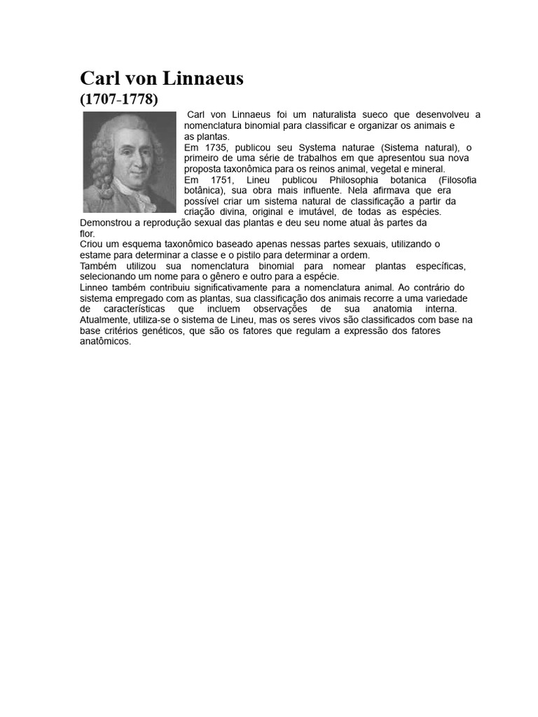 Carl Von Linné | PDF