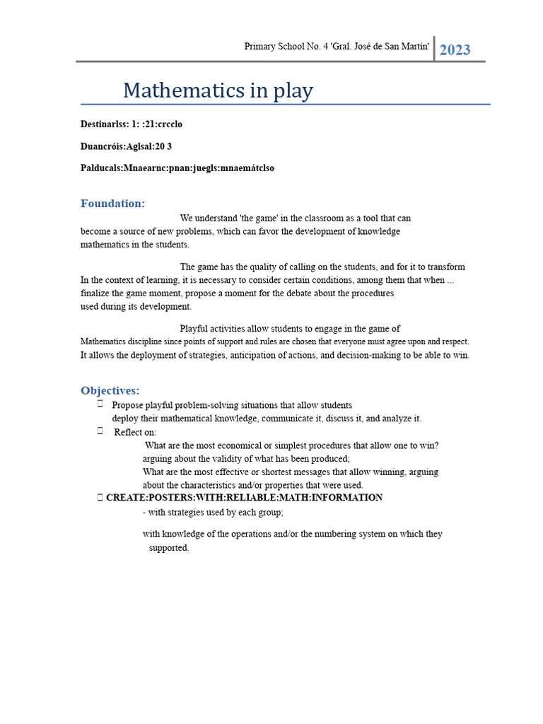 Mathematics Project in Play | PDF | Knowledge | Mathematics