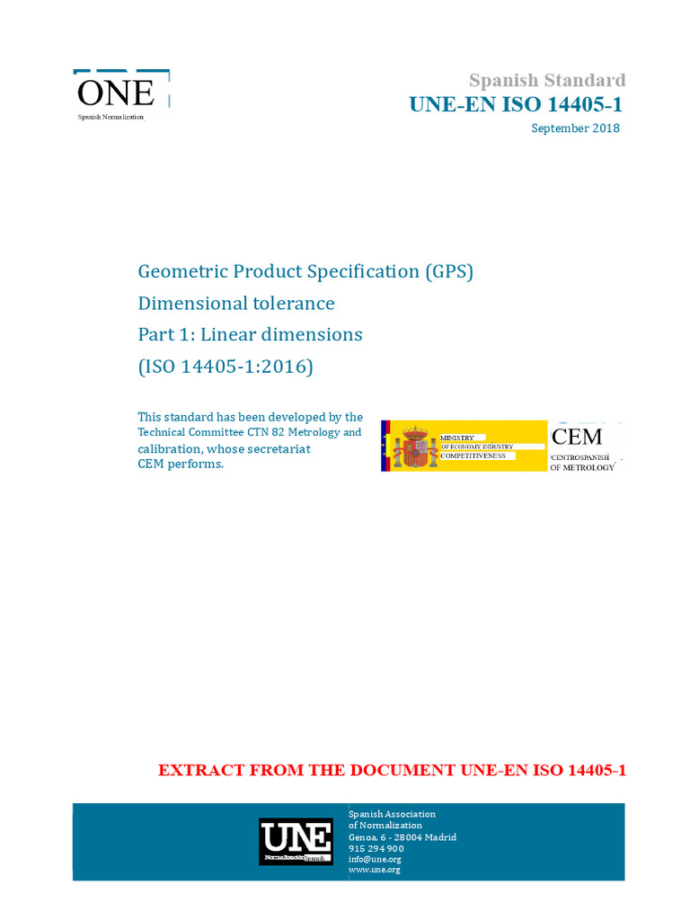 ISO 14405-1: Dimensional Tolerances Guide | PDF | Engineering Tolerance ...