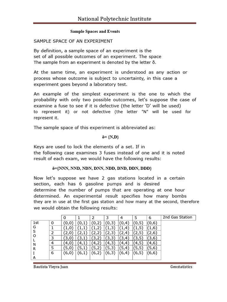 Sample Space of An Experiment | PDF | Experiment