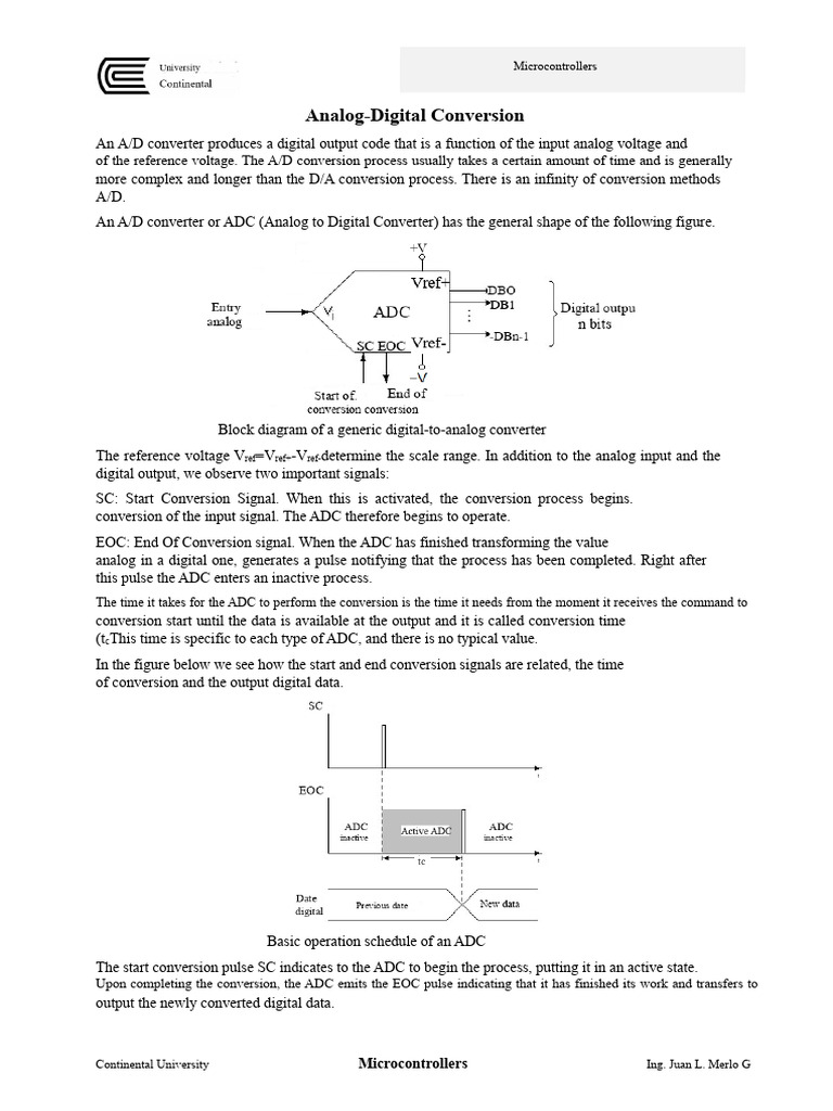 A/D Conversion Process Overview | PDF | Analog To Digital Converter ...