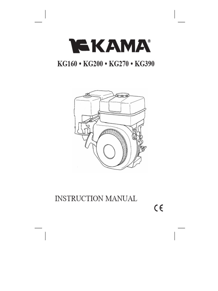 KAMA KG160 Engine Instruction Manual | PDF | Gasoline | Engines