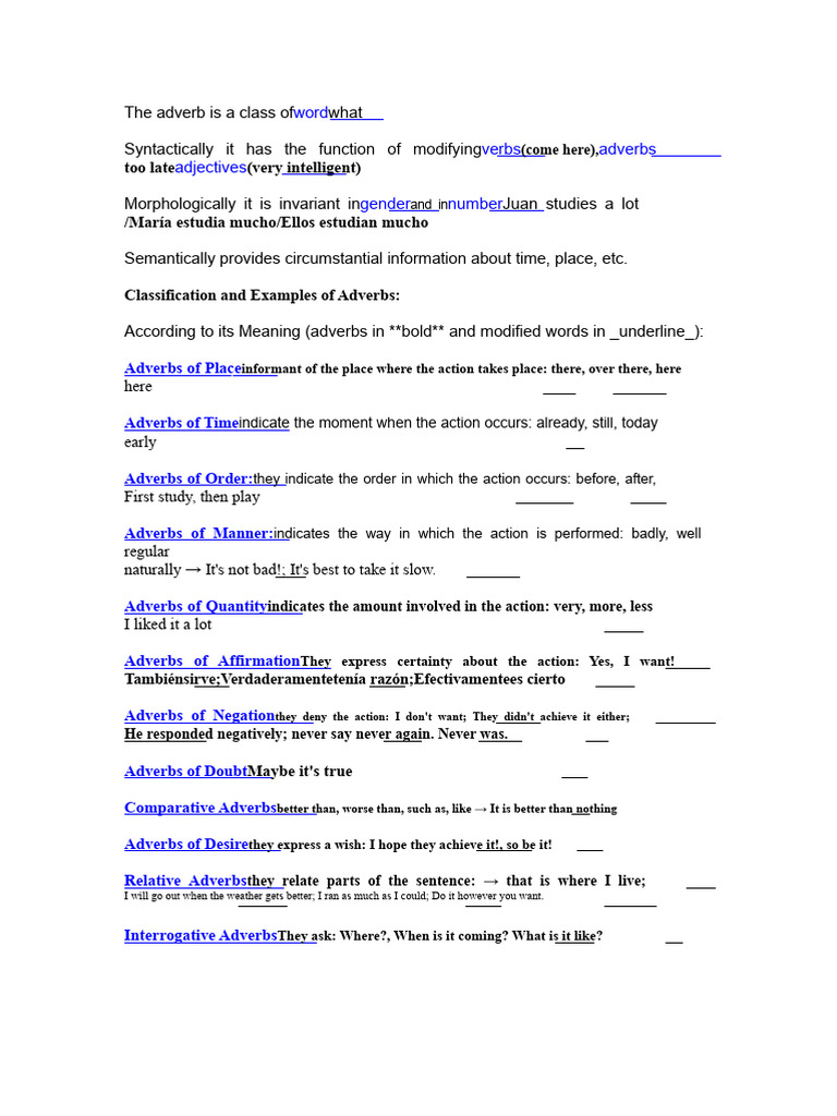 Adverbs, Adjectives, Nouns, and Connectors | PDF | Adverb | Adjective