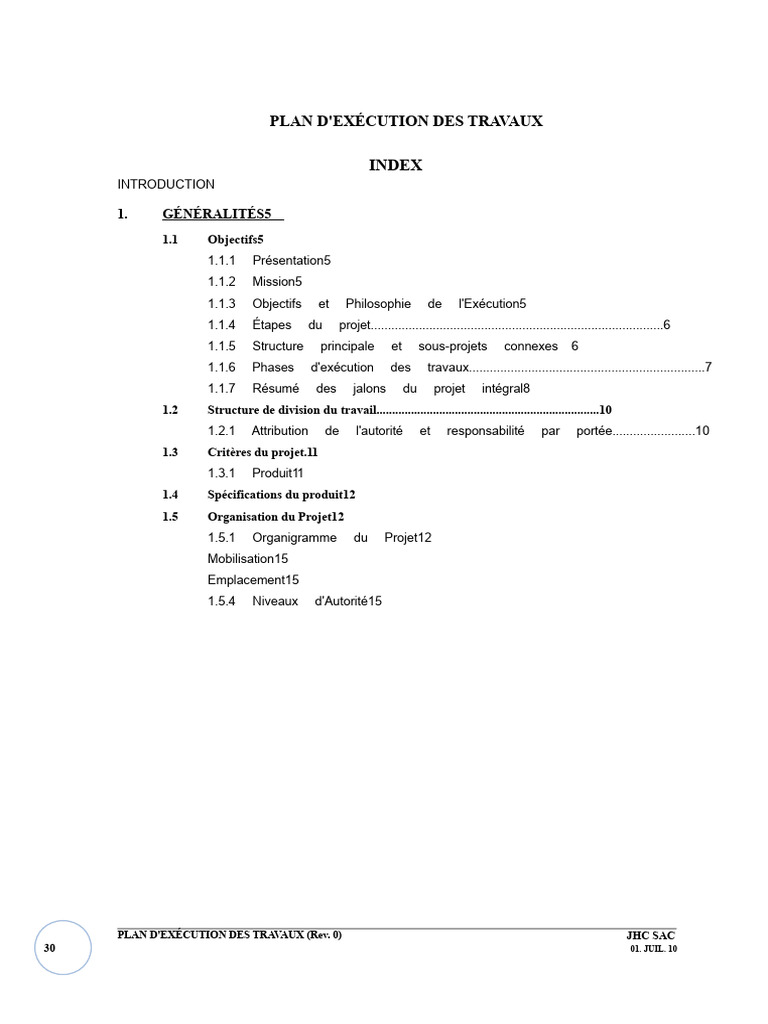 Plan d'Exécution des Travaux de Construction | PDF | Planification ...