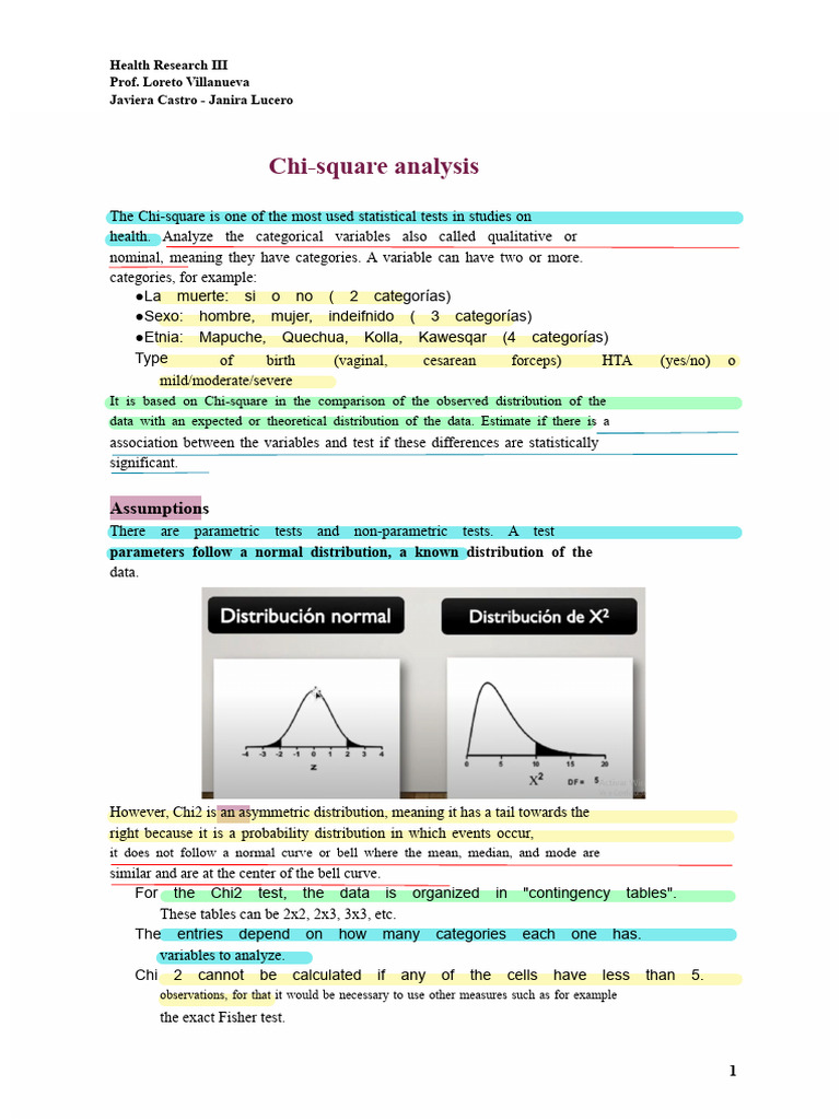 Chi-Square Analysis in Health Research | PDF | Chi Squared Test | Chi ...