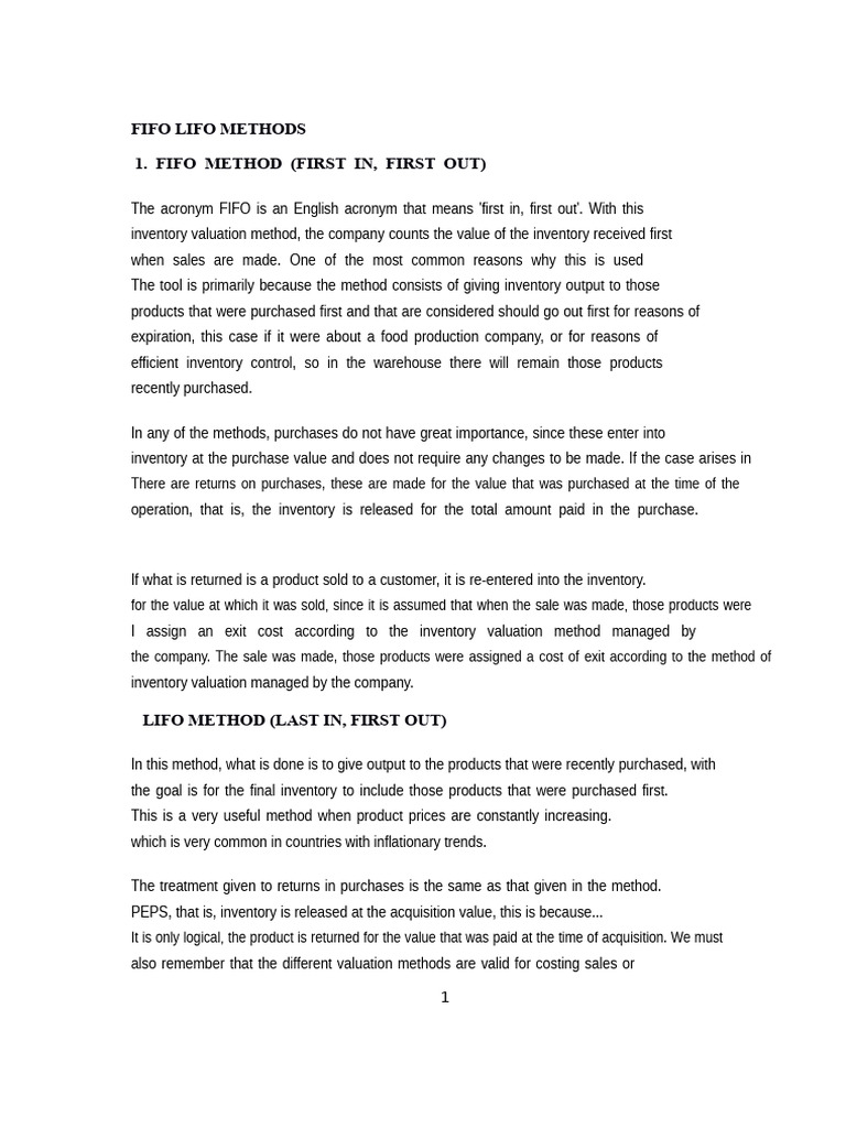 FIFO LIFO Methods | PDF | Inventory | Cost Of Goods Sold
