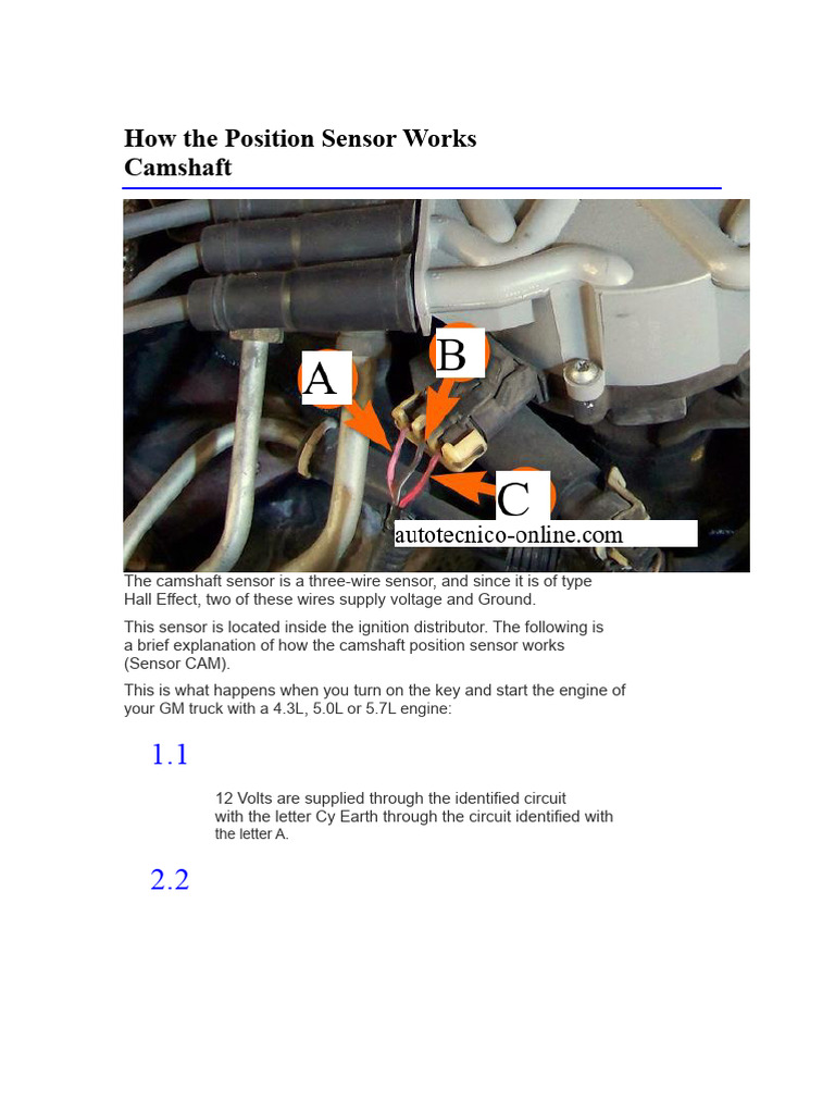 Camshaft Position Sensor | PDF | Fuel Injection | Ignition System
