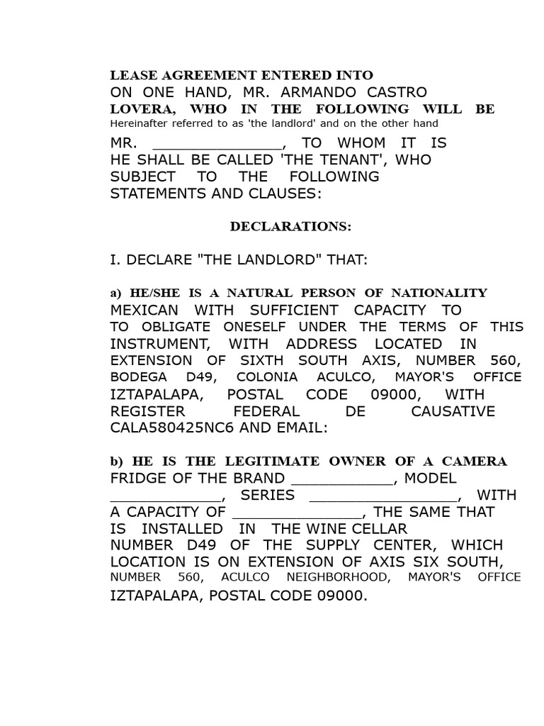 Chamber Contract | PDF | Lease | Leasehold Estate