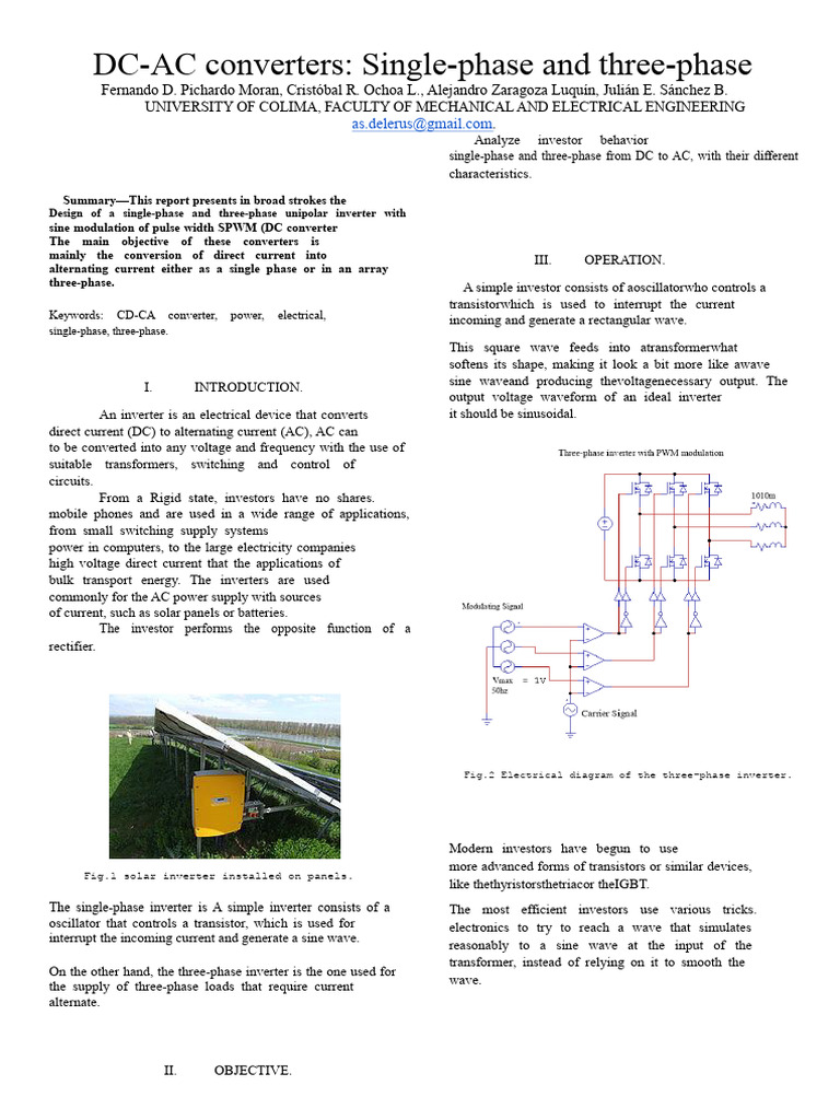 DC-AC Inverters: Single & Three-Phase Analysis | PDF | Power Inverter ...
