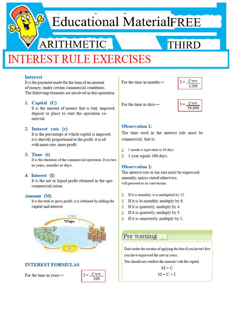 Interest Rule Exercises and Formulas | PDF | Interest | Interest Rates