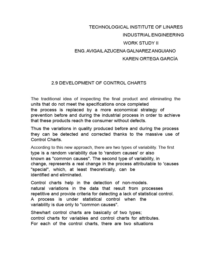 2.9 Development of Control Charts | PDF | Statistics | Applied Mathematics