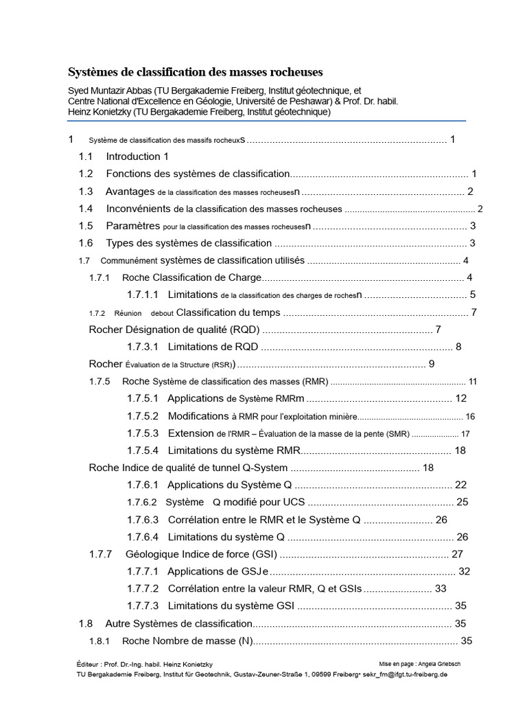 Classification des Masses Rocheuses | PDF | Tunnel | Masse