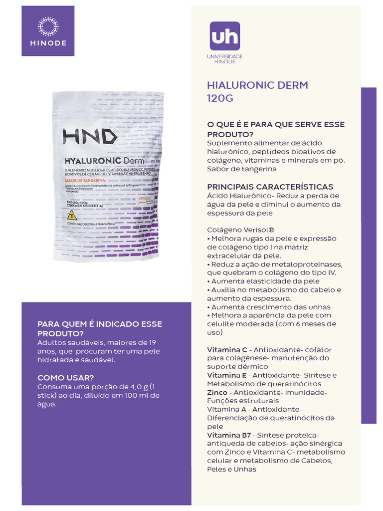 Suplemento Hialurônico para Pele Saudável | PDF | Vitamina | Pele