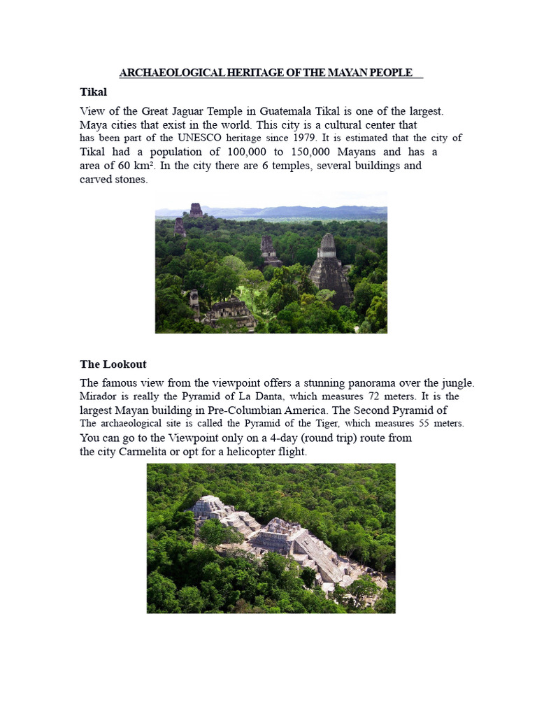 Archaeological Heritage of The Mayan People | PDF | Maya Civilization ...