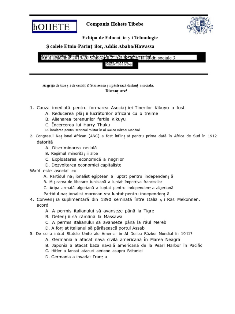 Examen Model 2 Pentru Studii Sociale Pentru Părinți Etheo | PDF
