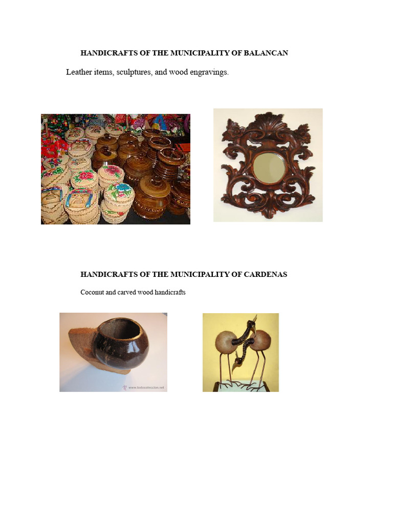 Handicrafts of Tabasco Municipalities | PDF | Decorative Arts