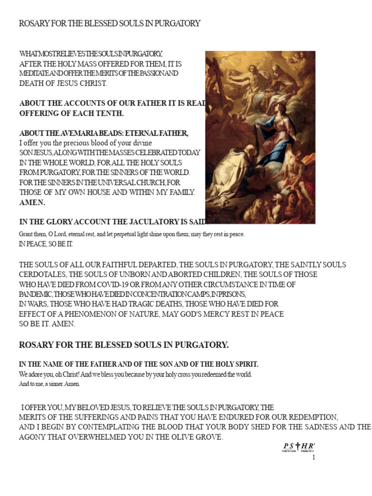 Rosary Prayer for Souls in Purgatory | PDF | Rosary | Purgatory